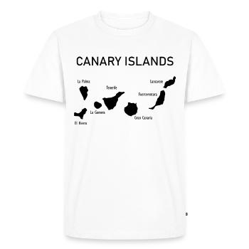Canary islands Map Kanarische Inseln Karte - Men's Premium Organic T-Shirt - white - Front - Nico (187cm)