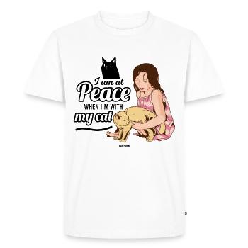 Femme Chat Pet Girl Femme - T-shirt Premium bio Homme - blanc - Devant - Nico (187cm)