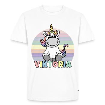 Nom de la licorne Viktoria - T-shirt Premium bio Homme - blanc - Devant - Nico (187cm)