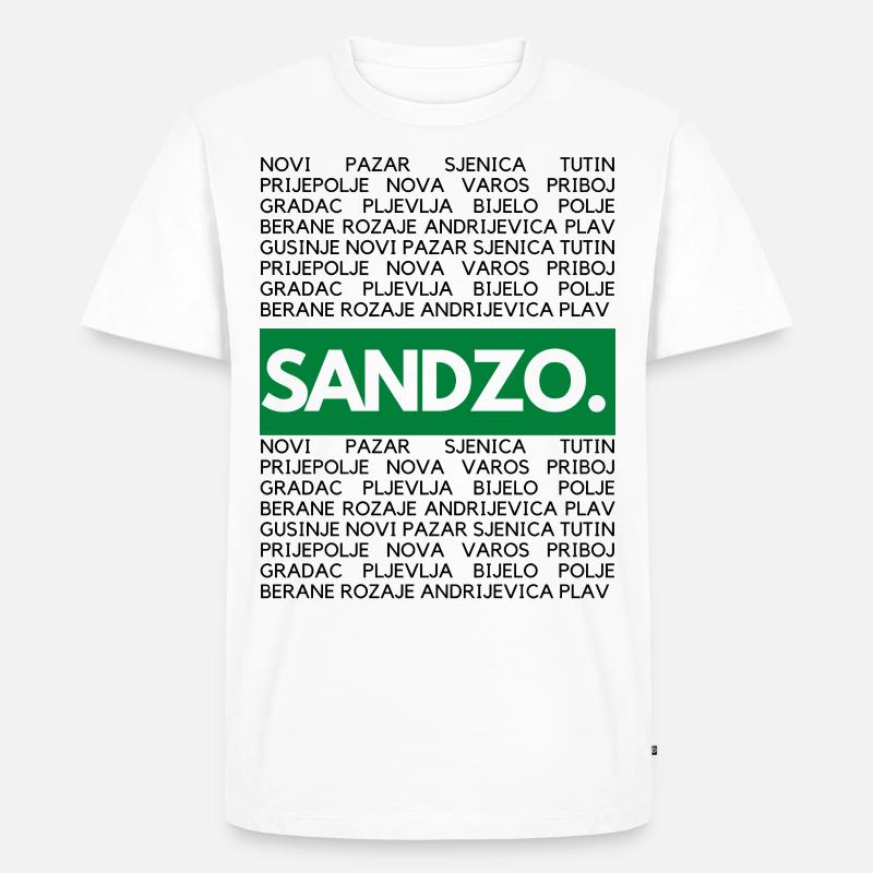 SANDZO - Männer Premium Bio T-Shirt - Weiß