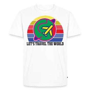 Parcourons le monde. Avion, tour du monde - T-shirt Premium bio Homme - blanc - Devant - Nico (187cm)