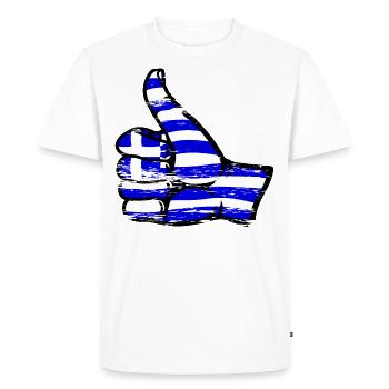 Drapeau de la Grèce Tout effacer l’icône - T-shirt Premium bio Homme - blanc - Devant - Nico (187cm)
