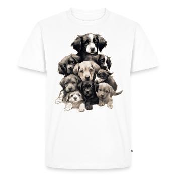 Chiens mignons - T-shirt Premium bio Homme - blanc - Devant - Nico (187cm)