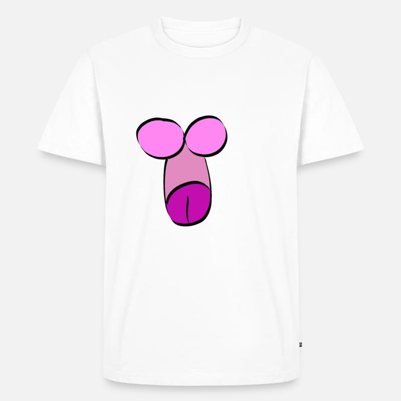 Gros pénis queue queue bite - T-shirt Premium bio Homme - blanc