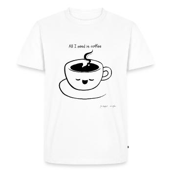 All I need is coffee - Men's Premium Organic T-Shirt - white - Front - Nico (187cm)