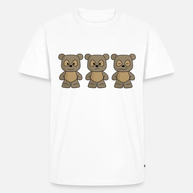 THREE BEARS - Männer Premium Bio T-Shirt - Weiß