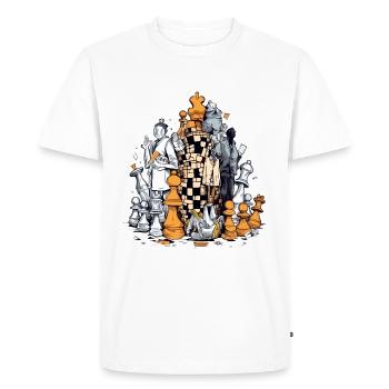 Tour échiquéenne - T-shirt Premium bio Homme - blanc - Devant - Nico (187cm)