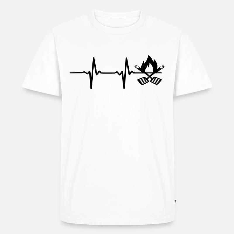 évolution du barbecue - T-shirt Premium bio Homme - blanc