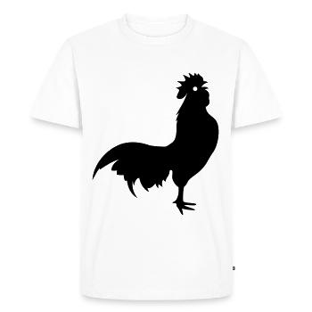 Silhouette d’animal coq - T-shirt Premium bio Homme - blanc - Devant - Nico (187cm)