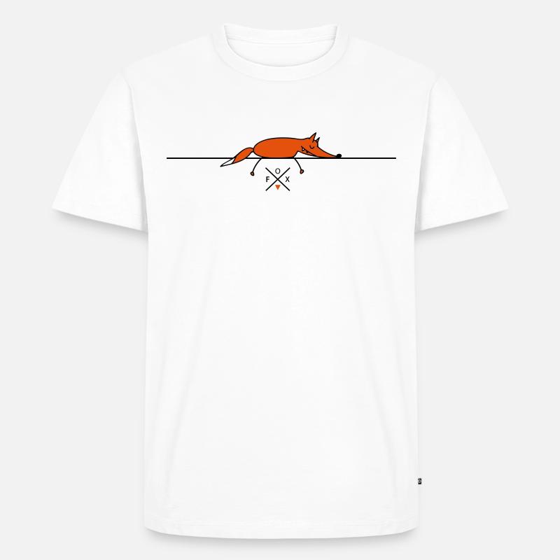 Sleeping fox - T-shirt Premium bio Homme - blanc