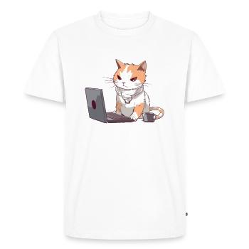 Chat-terbox - Men's Premium Organic T-Shirt - white - Front - Nico (187cm)