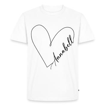 Annabell Name Heart Line - Men's Premium Organic T-Shirt - white - Front - Nico (187cm)