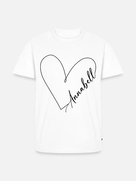 Annabell Name Heart Line - Men's Premium Organic T-Shirt - white