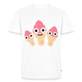 Crème glacée, softice, famille, famille de crème glacée, cornet de crème glacée - T-shirt Premium bio Homme - blanc - Devant - Nico (187cm)