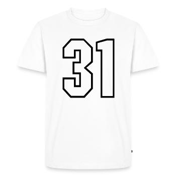 31 ans maillot numéro 31 t-shirt maillot de sport 31 - T-shirt Premium bio Homme - blanc - Devant - Nico (187cm)