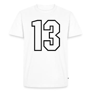 13 years jersey number 13 t-shirt sports jersey 13 - Men's Premium Organic T-Shirt - white - Front - Nico (187cm)