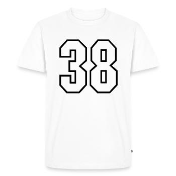 38 years jersey number 38 t-shirt sports jersey 38 - Men's Premium Organic T-Shirt - white - Front - Nico (187cm)