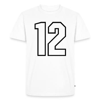 12 years jersey number 12 t-shirt sports jersey 12 - Men's Premium Organic T-Shirt - white - Front - Nico (187cm)