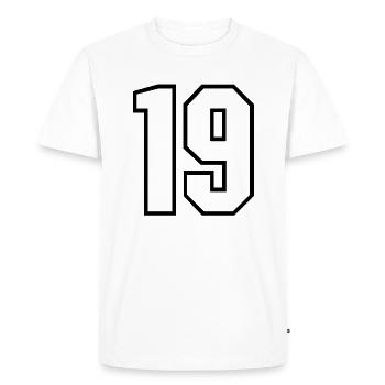 19 years jersey number 19 t-shirt sports jersey 19 - Men's Premium Organic T-Shirt - white - Front - Nico (187cm)