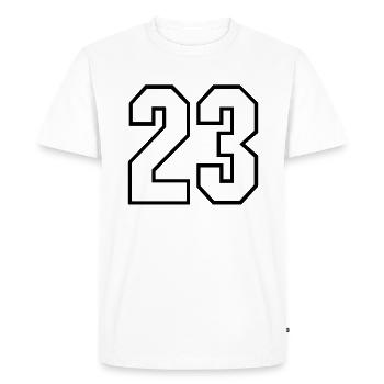 23 ans maillot numéro 23 t-shirt maillot de sport 23 - T-shirt Premium bio Homme - blanc - Devant - Nico (187cm)
