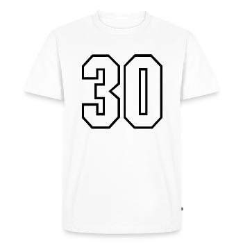 30 years jersey number 30 t-shirt sports jersey 30 - Men's Premium Organic T-Shirt - white - Front - Nico (187cm)