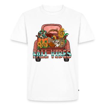 Herbststimmung - Männer Premium Bio T-Shirt - Weiß - Vorne - Nico (187cm)