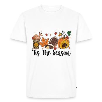 C’est la saison - T-shirt Premium bio Homme - blanc - Devant - Nico (187cm)