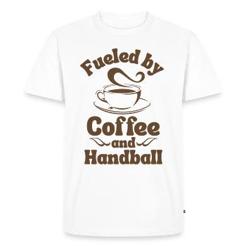 Amateur de café Handball - T-shirt Premium bio Homme - blanc - Devant - Nico (187cm)