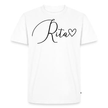 Rita Surname First Name Girl - Men's Premium Organic T-Shirt - white - Front - Nico (187cm)