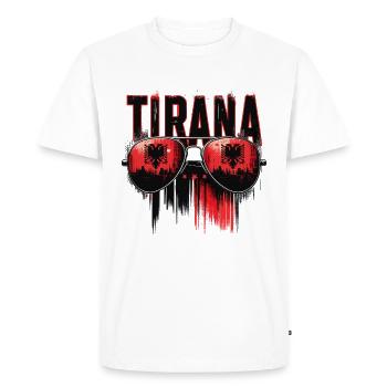 Albanie, Tirana Lunettes de soleil Design - T-shirt Premium bio Homme - blanc - Devant - Nico (187cm)