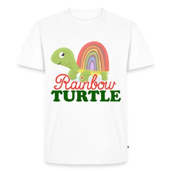 Rainbow Turtle Rainbow Turtle - Men's Premium Organic T-Shirt - white - Front - Nico (187cm)