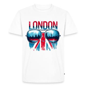 Conception de lunettes de soleil London - T-shirt Premium bio Homme - blanc - Devant - Nico (187cm)