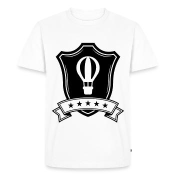 Hot air balloon coat of arms - Men's Premium Organic T-Shirt - white - Front - Nico (187cm)