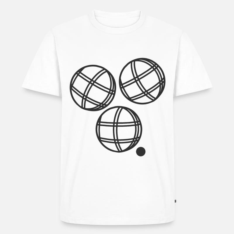 Boule Kugeln Sticker Boccia Pentaque - Männer Premium Bio T-Shirt - Weiß