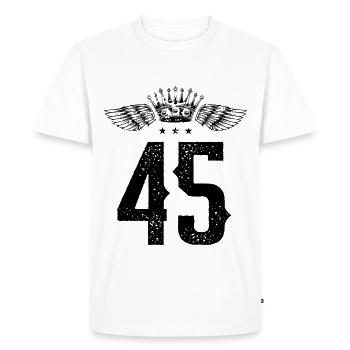 45 Number crown - Men's Premium Organic T-Shirt - white - Front - Nico (187cm)