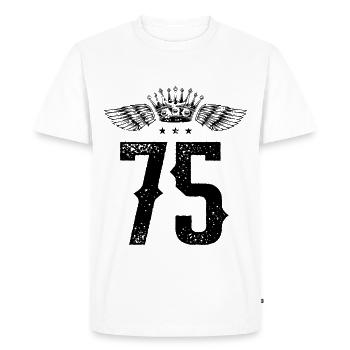 75 Number crown - Men's Premium Organic T-Shirt - white - Front - Nico (187cm)