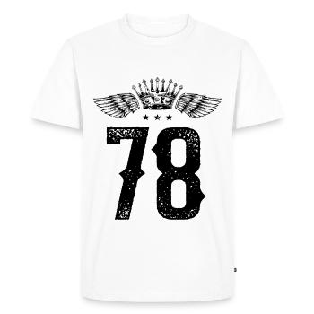 78 Number crown - Men's Premium Organic T-Shirt - white - Front - Nico (187cm)