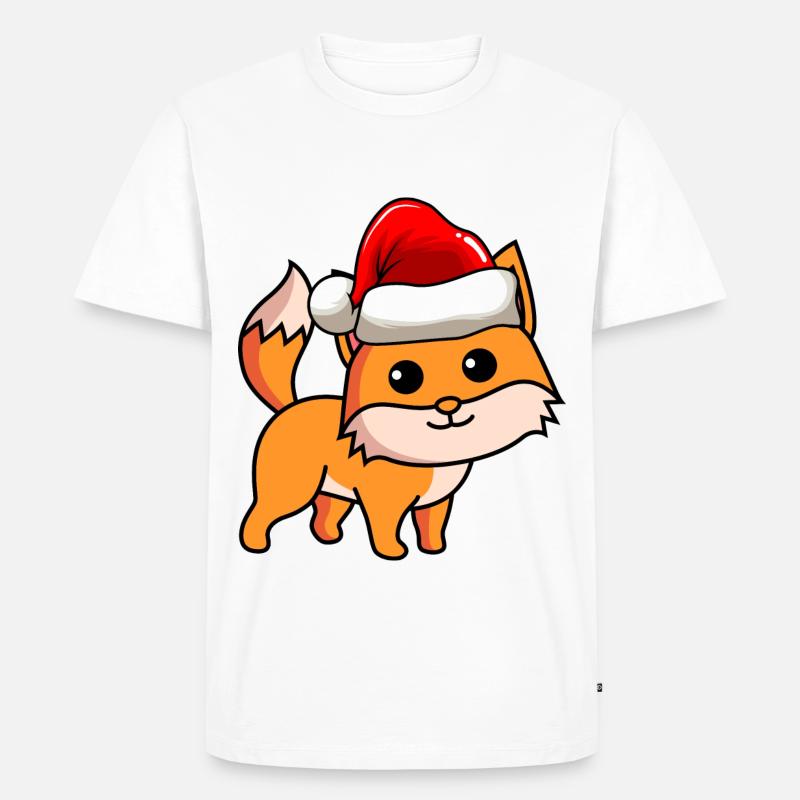 Fuchs Comic Weihnachten - Männer Premium Bio T-Shirt - Weiß