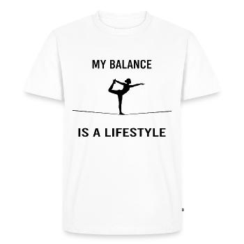 My Balance is a Lifestyle - Men's Premium Organic T-Shirt - white - Front - Nico (187cm)