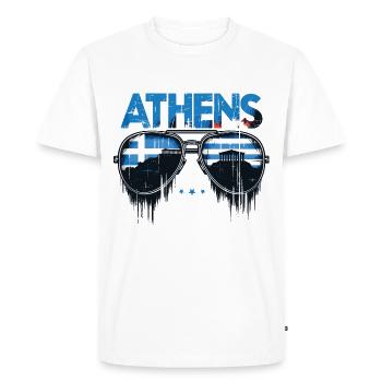 Athens, Greece Sunglasses Design - Men's Premium Organic T-Shirt - white - Front - Nico (187cm)