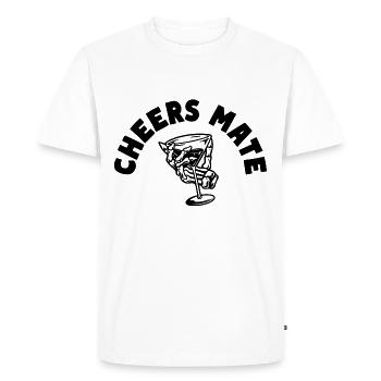 Cheers Mate Alcohol Toast - T-shirt Premium bio Homme - blanc - Devant - Nico (187cm)