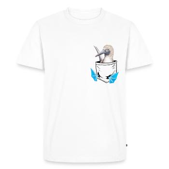 Fou fou à pieds bleus dans un sac - T-shirt Premium bio Homme - blanc - Devant - Nico (187cm)