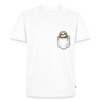 Pour les fans de paresse Funny Baby Sloth In Bag - T-shirt Premium bio Homme - blanc - Devant - Nico (187cm)