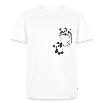 Des bébés pandas kawaii mignons jouent dans le sac - T-shirt Premium bio Homme - blanc - Devant - Nico (187cm)
