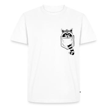 Funky Raccon Cool Raccoon In Your Bag - Men's Premium Organic T-Shirt - white - Front - Nico (187cm)