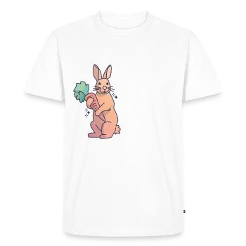 Cadeau végétalien de carotte de lapin en bonne santé - T-shirt Premium bio Homme - blanc - Devant - Nico (187cm)