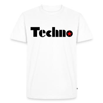 Techno - Techno music - Men's Premium Organic T-Shirt - white - Front - Nico (187cm)