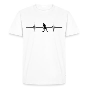 My heart beats for football - Men's Premium Organic T-Shirt - white - Front - Nico (187cm)