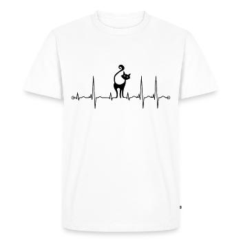 eckg chat battement de coeur - T-shirt Premium bio Homme - blanc - Devant - Nico (187cm)