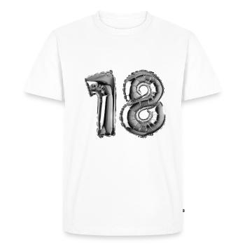 Baloon 18 - Finally 18 years of age, I can do everything! - Men's Premium Organic T-Shirt - white - Front - Nico (187cm)